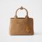 Prada 1BG464 Jardiniere Small Handbag in Cotton Canvas Brown