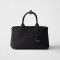 Prada 1BG554 Jardiniere Large Handbag in Cotton Canvas Black