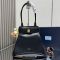 Prada 1BG567 Carey Medium Tote Bag in Leather Black