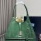 Prada 1BG570 Large Tote Bag in Leather Green