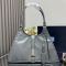 Prada 1BG570 Large Tote Bag in Leather Grey
