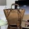 Prada 1BG578 Medium Tote Bag in Re-Nylon and Leather Brown