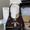 Prada 1BG580 Small Tote Bag in Leather Dark Brown