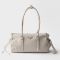 Prada 1BG628 Bonnie Medium Tote Bag in Antiqued Leather White