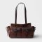 Prada 1BG645 Route Medium Tote Bag in Leather Brown