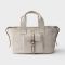 Prada 1BG660 Route Medium Tote Bag in Leather White