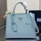 Prada 1BG775 Double Large Tote Bag in Saffiano Leather Blue