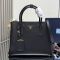 Prada 1BG775 Double Large Tote Bag in Saffiano Leather with Leather Key Ring Black