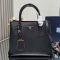 Prada 1BG775 Double Large Tote Bag in Saffiano Leather with Leather Key Ring Black/Red