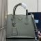 Prada 1BG775 Double Large Tote Bag in Saffiano Leather with Leather Key Ring Grey
