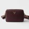 Prada 1BH082 Small Shoulder Bag in Leather Burgundy