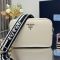 Prada 1BH082 Small Shoulder Bag in Leather with Shoulder Strap Beige