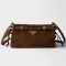 Prada 1BH215 Bonnie Small Shoulder Bag in Suede Brown