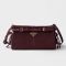 Prada 1BH215 Bonnie Small Shoulder Bag in Suede Burgundy