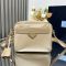 Prada 1BH218 Re-Edition 1978 Mini Shoulder Bag in Re-Nylon and Saffiano Leather Beige