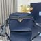 Prada 1BH218 Re-Edition 1978 Mini Shoulder Bag in Re-Nylon and Saffiano Leather Blue