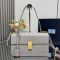 Prada 1BN023 Soft Sound Medium Shoulder Bag in Leather Grey
