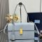 Prada 1BN023 Soft Sound Medium Shoulder Bag in Leather Light Blue