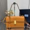 Prada 1BN023 Soft Sound Medium Shoulder Bag in Leather Orange
