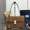 Prada 1BN023 Soft Sound Medium Shoulder Bag in Suede Brown