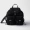 Prada 1BZ811 Medium Backpack with Pouch in Re-Nylon Black