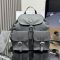 Prada 1BZ811 Medium Backpack with Pouch in Re-Nylon Grey
