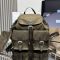 Prada 1BZ811 Medium Backpack with Pouch in Re-Nylon Khaki