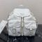 Prada 1BZ811 Medium Backpack with Pouch in Re-Nylon White