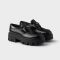 Prada 1D185O Loafers Women Brushed Leather Black