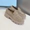 Prada 1D185O Loafers Women Suede Grey