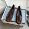Prada 1D192O Loafers Women Leather Coffee