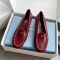 Prada 1D192O Loafers Women Leather Red