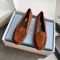 Prada 1D192O Loafers Women Suede Brown