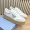 Prada 1E928N Downtown Bold Platform Sneakers Women Leather and Suede Grey/White