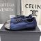 Prada 1E990N Collapse Sneakers Women Suede and Re-Nylon with Metal Toecap Blue