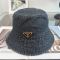Prada 1HC137 Bucket Hat in Denim Black