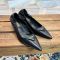 Prada 1I188O Triangle Logo Pumps Women Leather Black