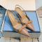 Prada 1I292O Pointed-Toe Slingback Pumps Women Patent Leather Apricot