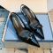Prada 1I292O Pointed-Toe Slingback Pumps Women Patent Leather Black