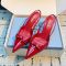 Prada 1I292O Pointed-Toe Slingback Pumps Women Patent Leather Red