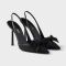 Prada 1I308O Slingback Pumps 100mm Women Mesh Fabric Black