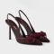 Prada 1I308O Slingback Pumps 100mm Women Mesh Fabric Burgundy