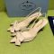 Prada 1I308O Slingback Pumps 75mm Women Mesh Fabric Beige