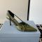 Prada 1I442O Open Side Pumps 75mm Women Leather Olive