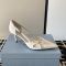 Prada 1I442O Open Side Pumps 75mm Women Leather White