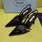 Prada 1I454O Slingback Pumps 90mm Women Patent Leather Black