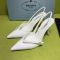 Prada 1I454O Slingback Pumps 90mm Women Patent Leather White
