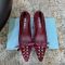 Prada 1I612O Pumps Women Suede Burgundy