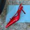 Prada 1I675O Slingback Pumps Women Brushed Leather Red