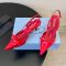 Prada 1I675O Slingback Pumps Women Patent Leather Red